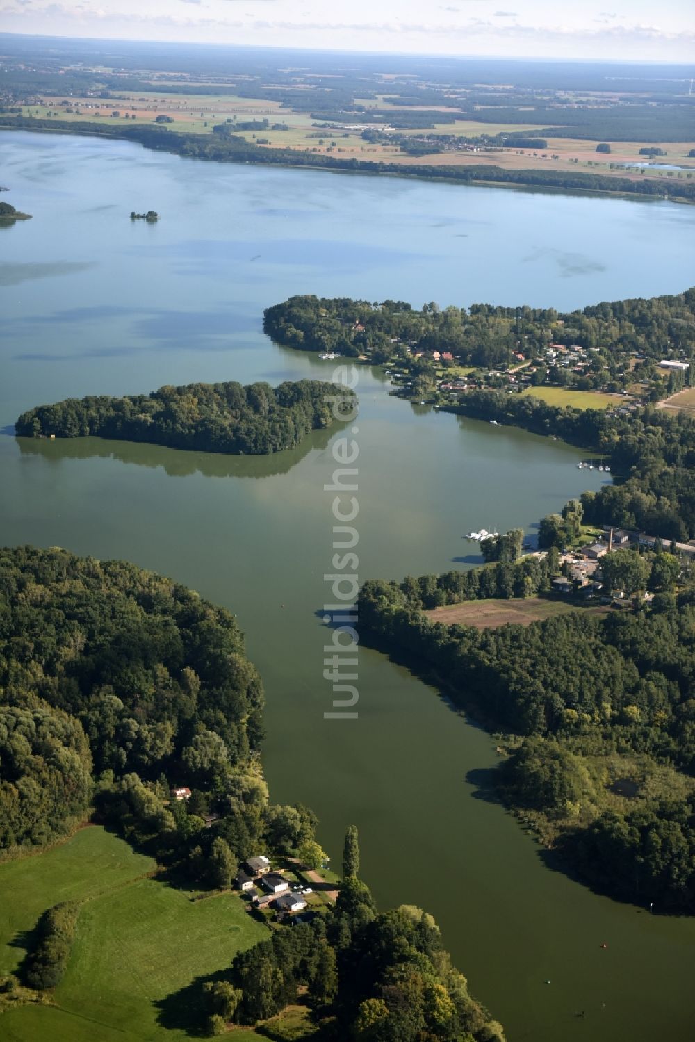 Schwielochsee aus der Vogelperspektive: Uferbereiche des Sees Schwielochsee im Bundesland Brandenburg