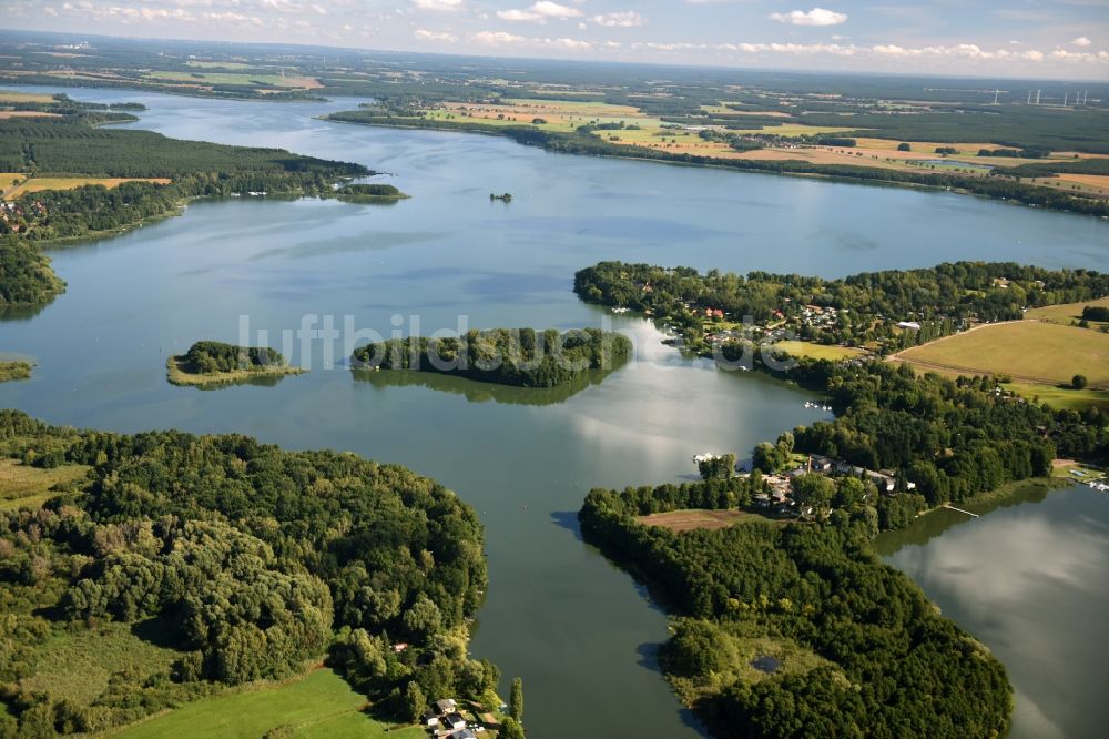 Schwielochsee aus der Vogelperspektive: Uferbereiche des Sees Schwielochsee im Bundesland Brandenburg