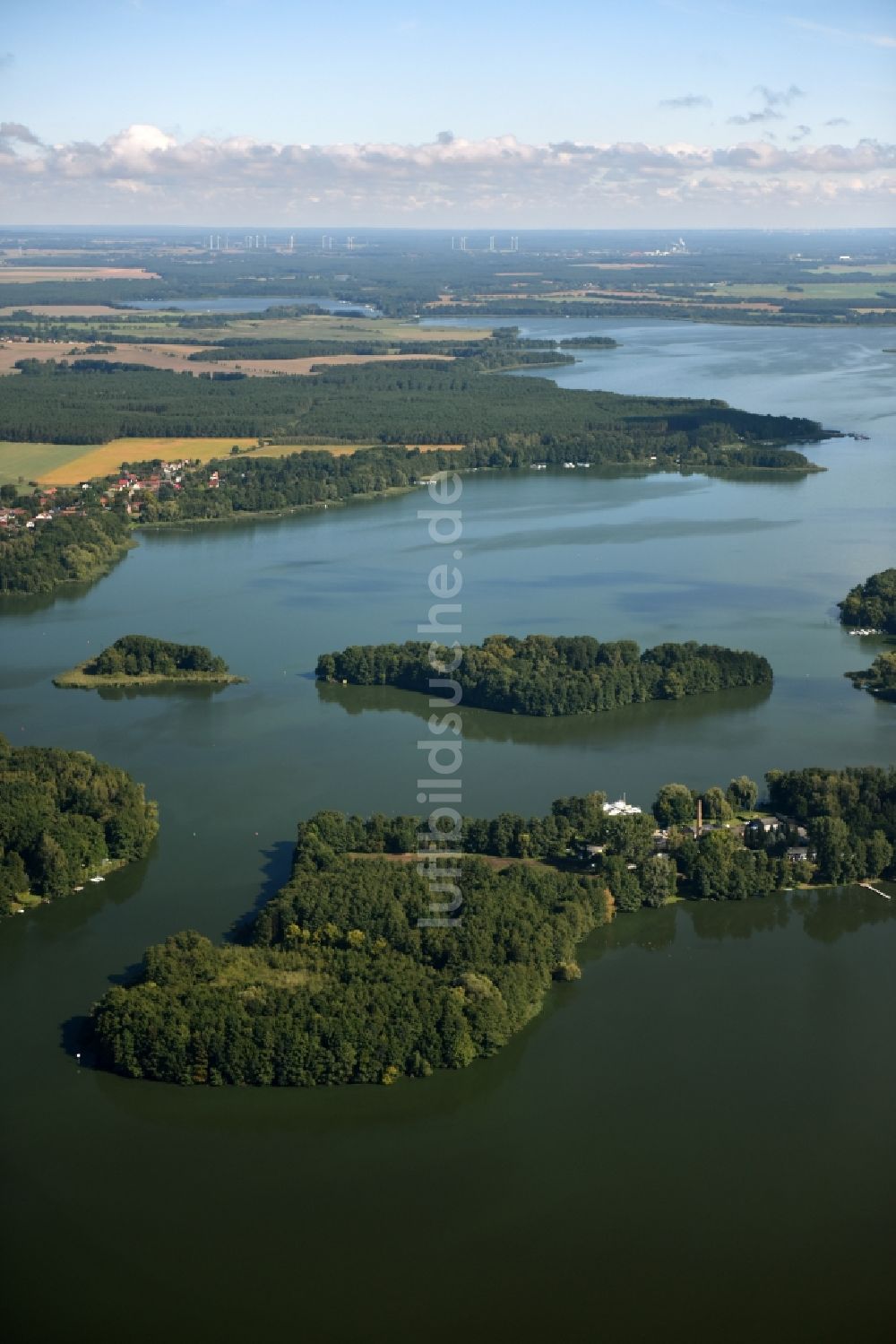 Schwielochsee von oben - Uferbereiche des Sees Schwielochsee im Bundesland Brandenburg