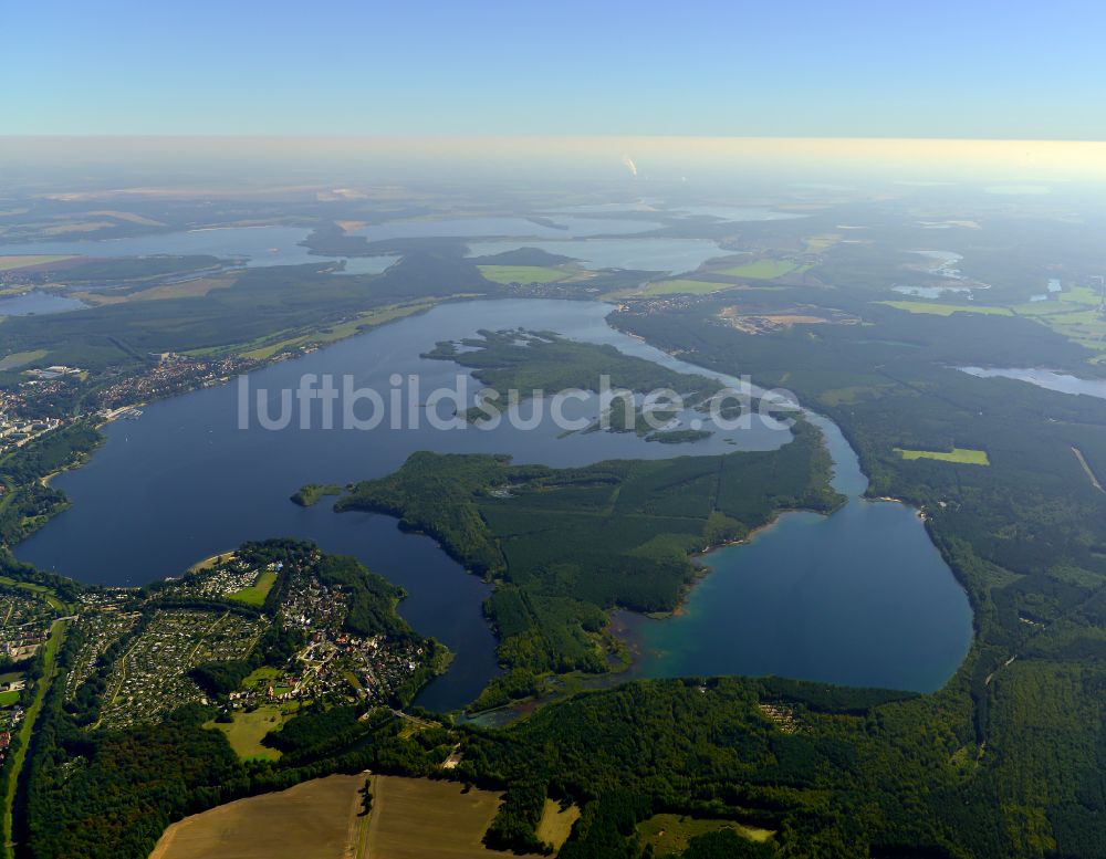 Senftenberg von oben - Uferbereiche des Sees Senftenberger See in Senftenberg im Bundesland Brandenburg, Deutschland