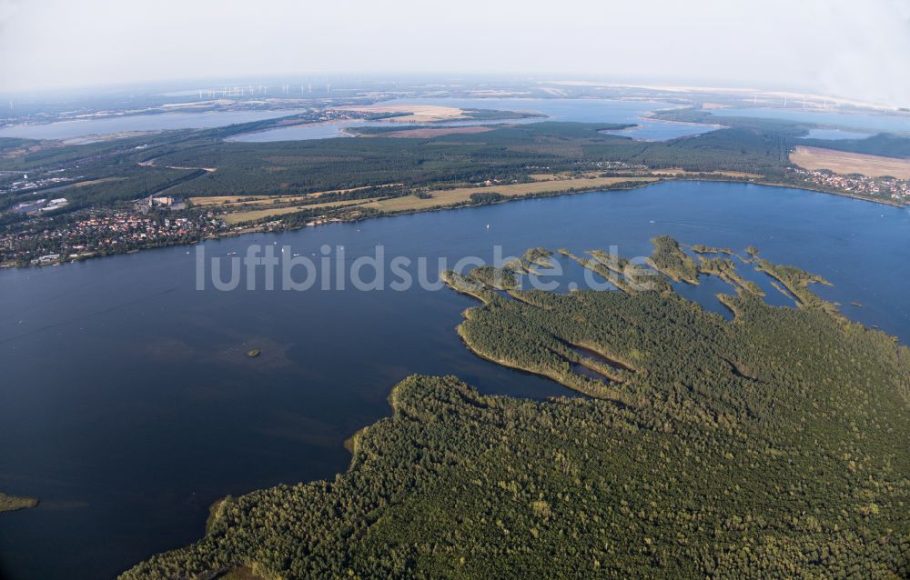 Luftbild Senftenberg - Uferbereiche des Sees Senftenberger See in Senftenberg im Bundesland Brandenburg, Deutschland