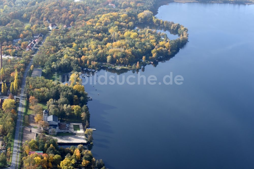 Luftbild Rüdersdorf - Uferbereiche des Sees Stienitzsee in Rüdersdorf im Bundesland Brandenburg