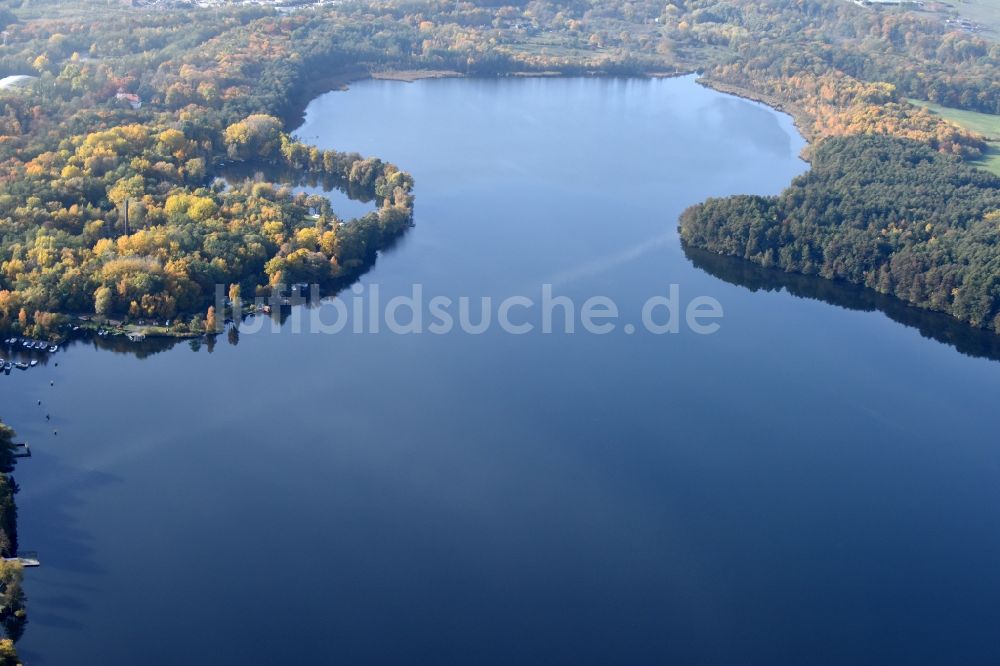 Luftaufnahme Rüdersdorf - Uferbereiche des Sees Stienitzsee in Rüdersdorf im Bundesland Brandenburg