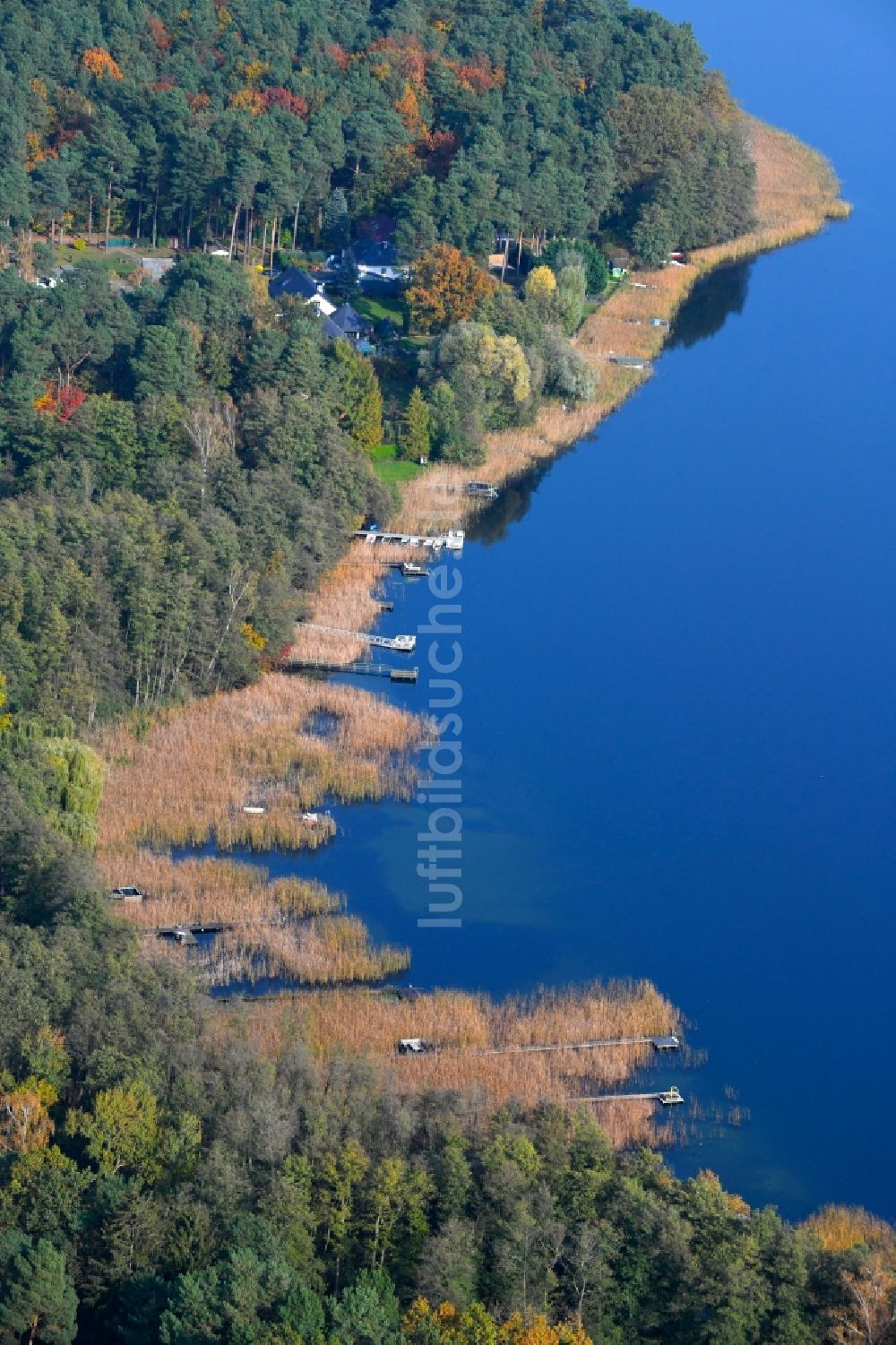 Luftbild Stolzenhagen - Uferbereiche des Sees Stolzenhagener See in Stolzenhagen im Bundesland Brandenburg, Deutschland