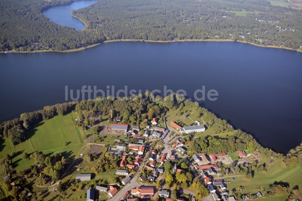 Wandlitz von oben - Uferbereiche des Sees Wandlitzer See in Wandlitz im Bundesland Brandenburg