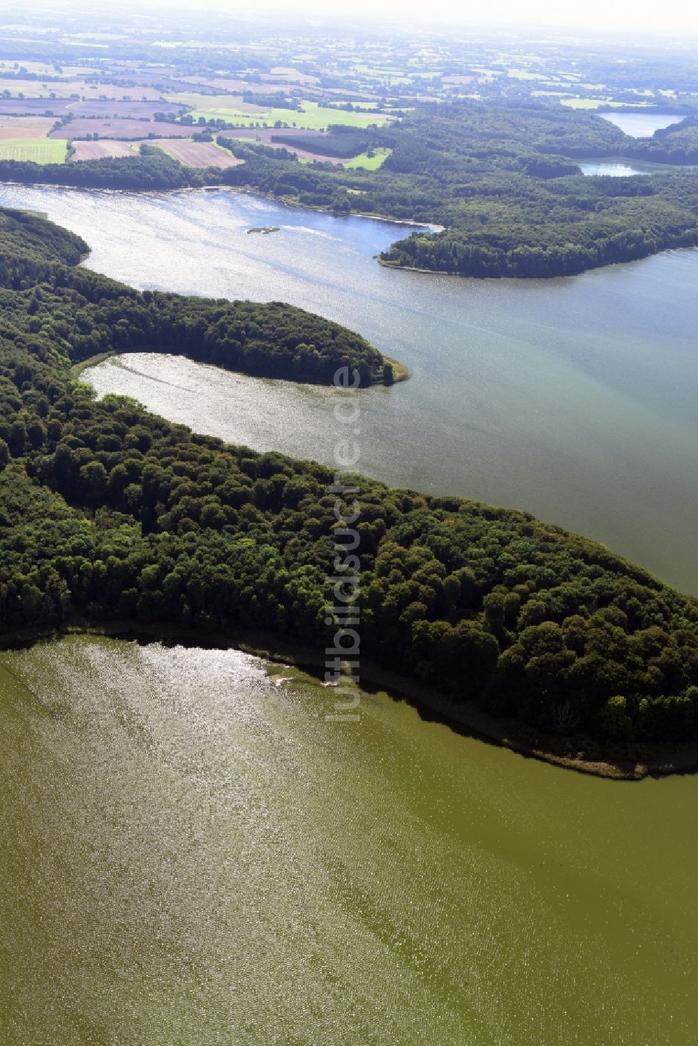 Luftbild Achterwehr - Uferbereiche des Sees Westensee in Achterwehr im Bundesland Schleswig-Holstein