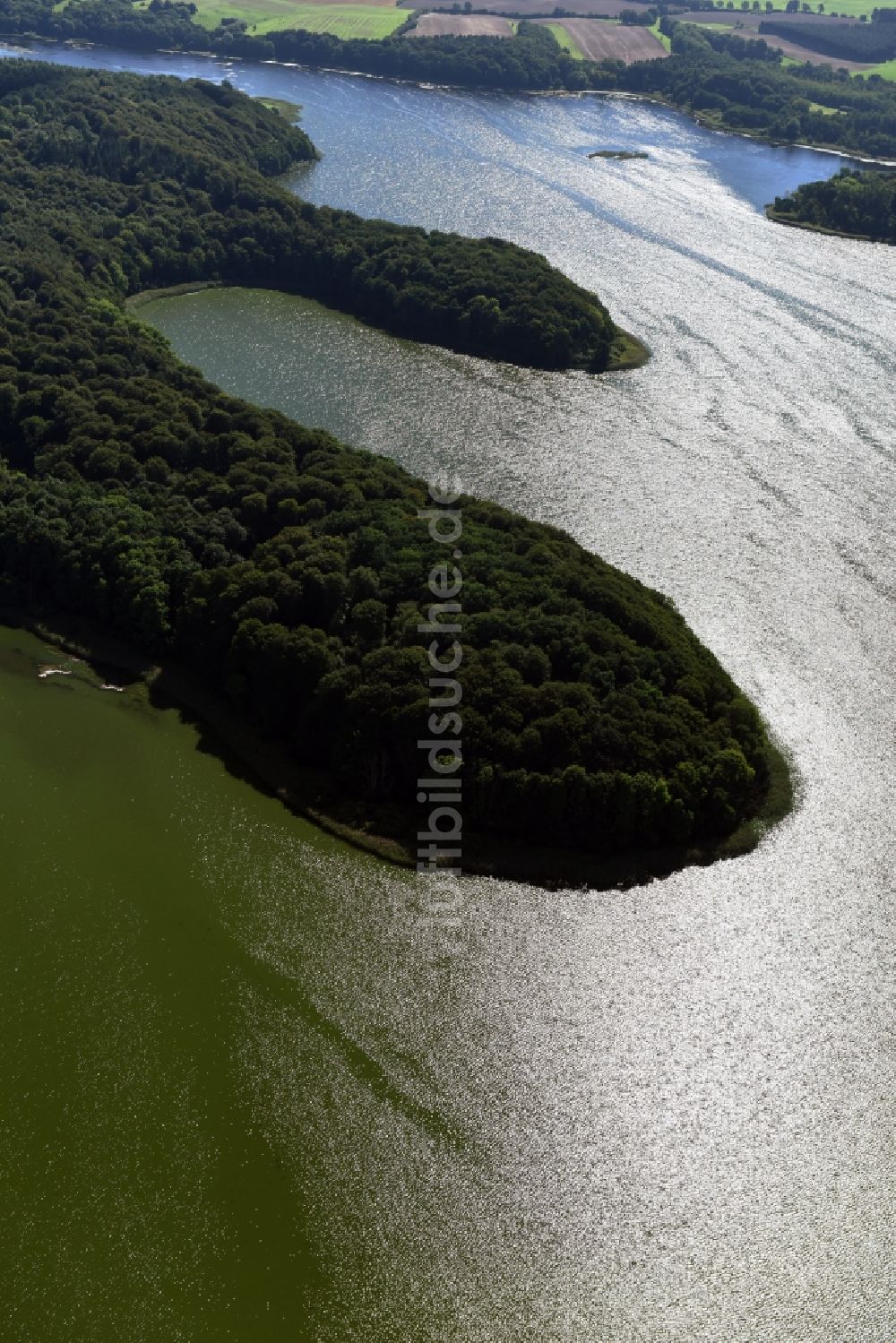 Achterwehr von oben - Uferbereiche des Sees Westensee in Achterwehr im Bundesland Schleswig-Holstein