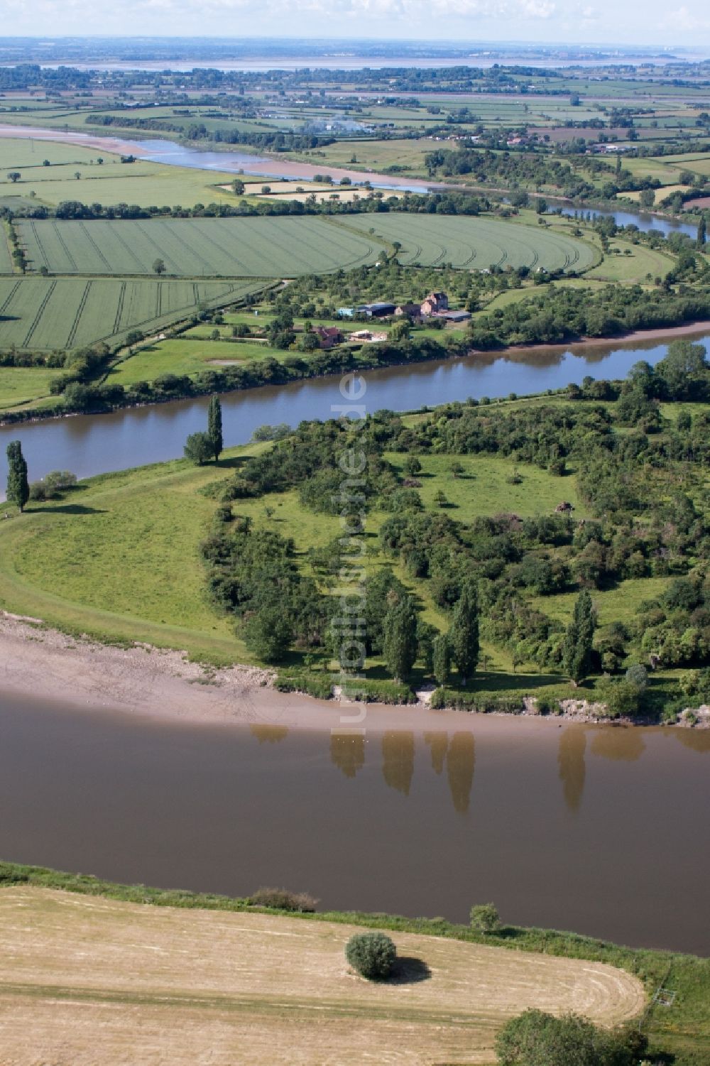 Luftbild Minsterworth - Uferbereiche am Severn Flußverlauf in Minsterworth in England, Vereinigtes Königreich