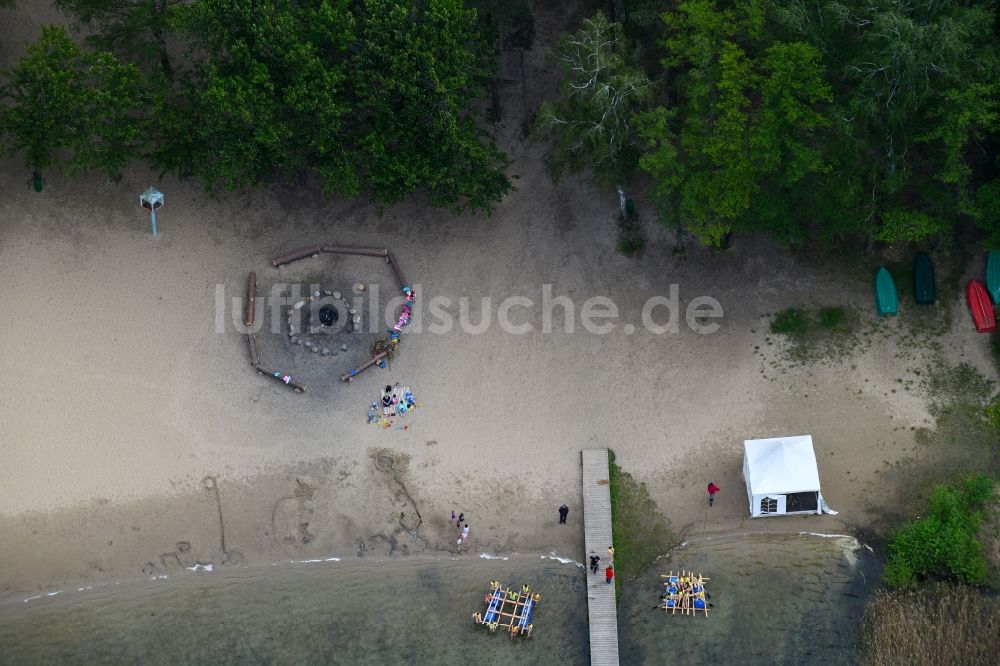 Luftbild Mönchwinkel - Uferbereiche des Störitzsee in Mönchwinkel im Bundesland Brandenburg, Deutschland