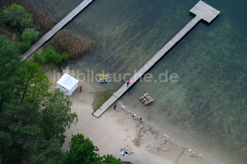 Luftaufnahme Mönchwinkel - Uferbereiche des Störitzsee in Mönchwinkel im Bundesland Brandenburg, Deutschland