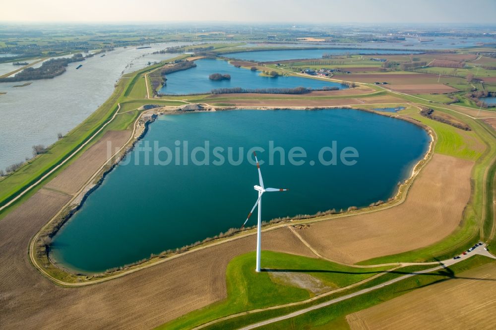 Luftbild Wesel - Uferbereiche des Teichanlagen zur Fischzucht Am Drögenkamp in Wesel im Bundesland Nordrhein-Westfalen