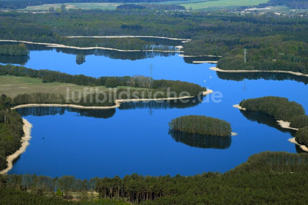 Luftbild Priepert - Uferbereiche des Wangnitzsees bei Priepert im Bundesland Mecklenburg-Vorpommern, Deutschland