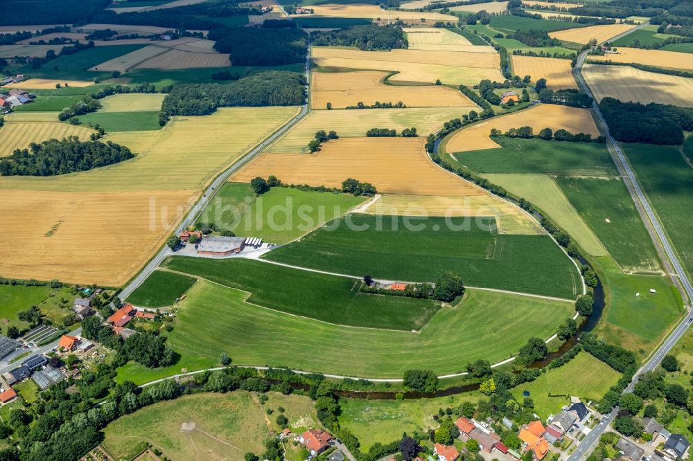 Luftaufnahme Albersloh - Uferbereiche am Werse Flußverlauf in Albersloh im Bundesland Nordrhein-Westfalen, Deutschland