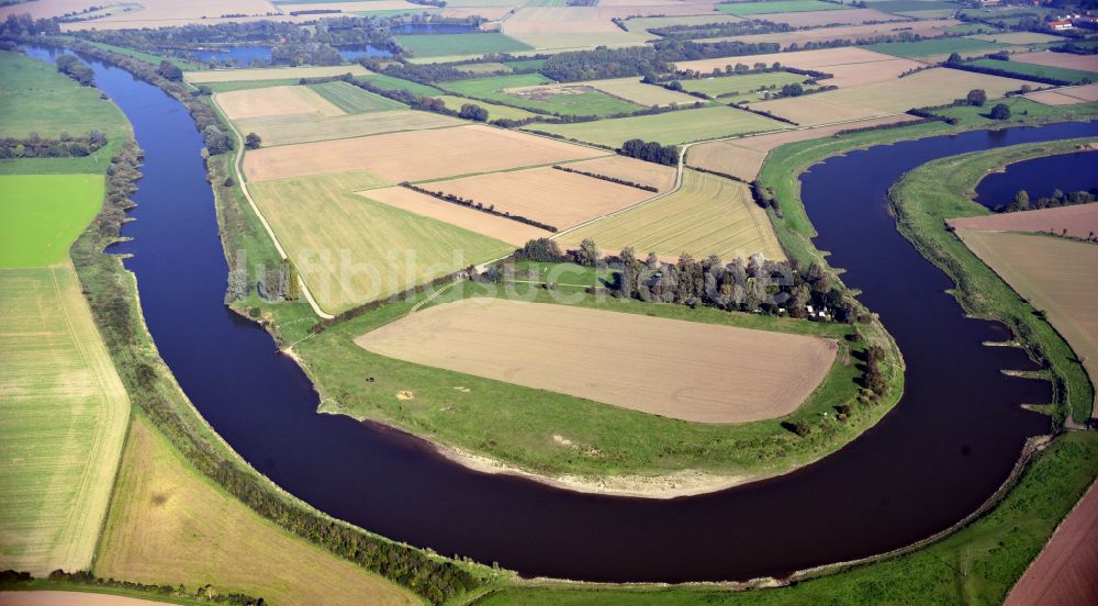 Luftbild Marklohe - Uferbereiche am Weser - Flußverlauf in Marklohe im Bundesland Niedersachsen, Deutschland