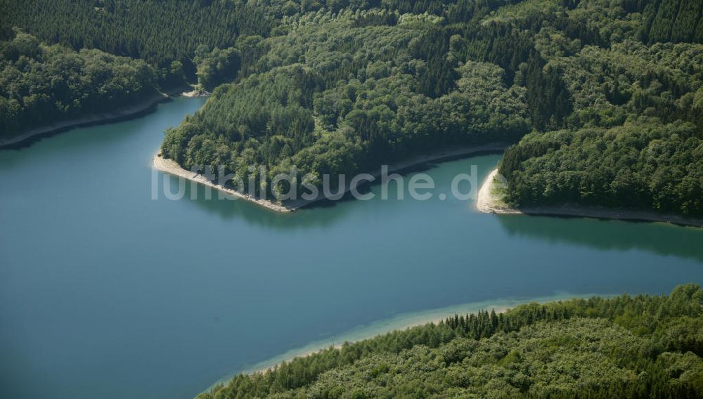 Reichshof aus der Vogelperspektive: Uferbereiche der Wiehltalsperre in Nordrhein-Westfalen (Oberbergischer Kreis)