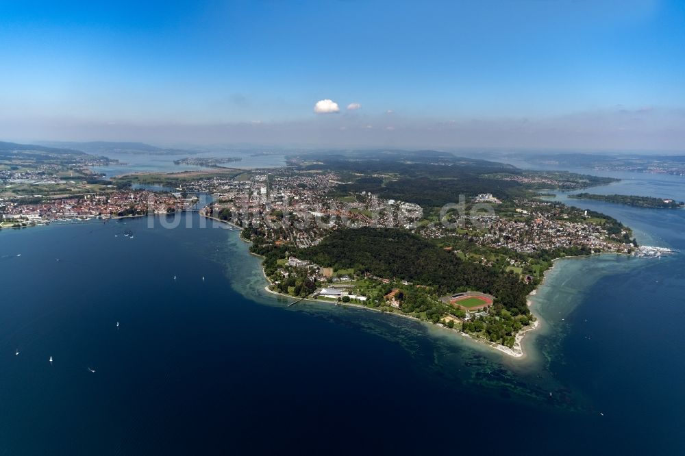 Konstanz aus der Vogelperspektive: Uferbereichen des Bodensee in Konstanz im Bundesland Baden-Württemberg, Deutschland