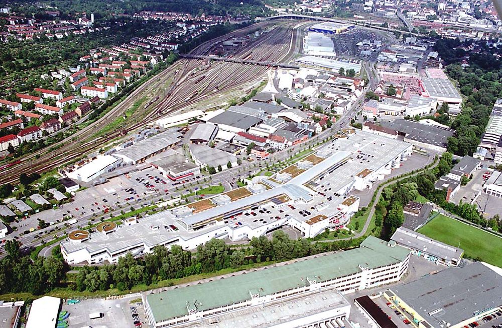 Luftbild Ulm / Baden Württemberg - Ulm / Baden Württemberg Blick auf das Einkaufscentrum ECE an der Bahnstrecke in Ulm an der Donau in Baden Würtemberg