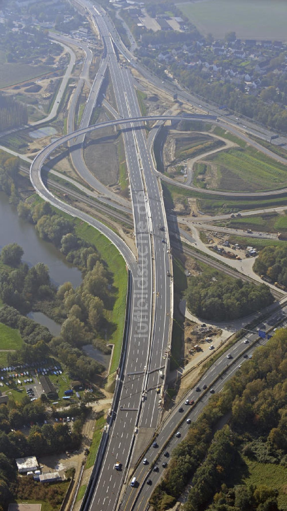 BRAUNSCHWEIG aus der Vogelperspektive: Um- und Ausbau des Autobahndreieck Braunschweig-Südwest