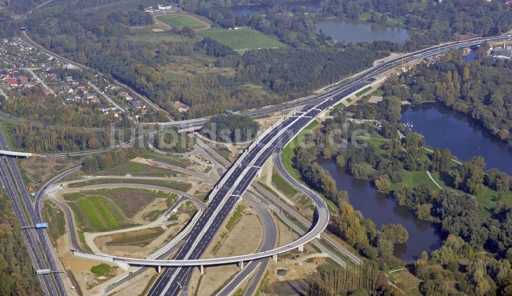 BRAUNSCHWEIG aus der Vogelperspektive: Um- und Ausbau des Autobahndreieck Braunschweig-Südwest