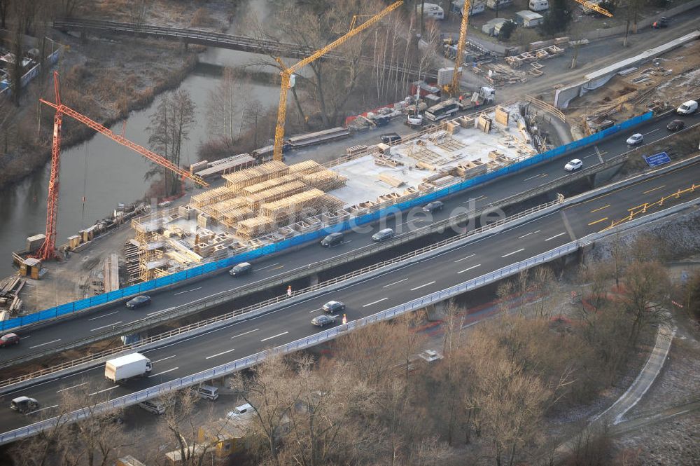 Braunschweig von oben - Um- und Ausbau des Autobahndreieck Braunschweig-Südwest