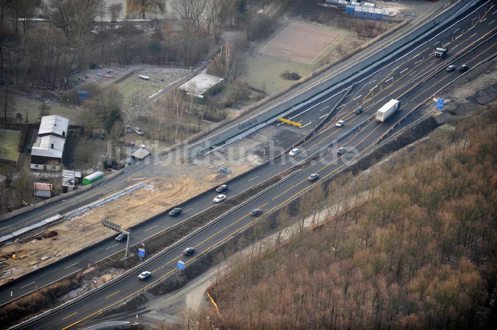 Braunschweig von oben - Um- und Ausbau des Autobahndreieck Braunschweig-Südwest