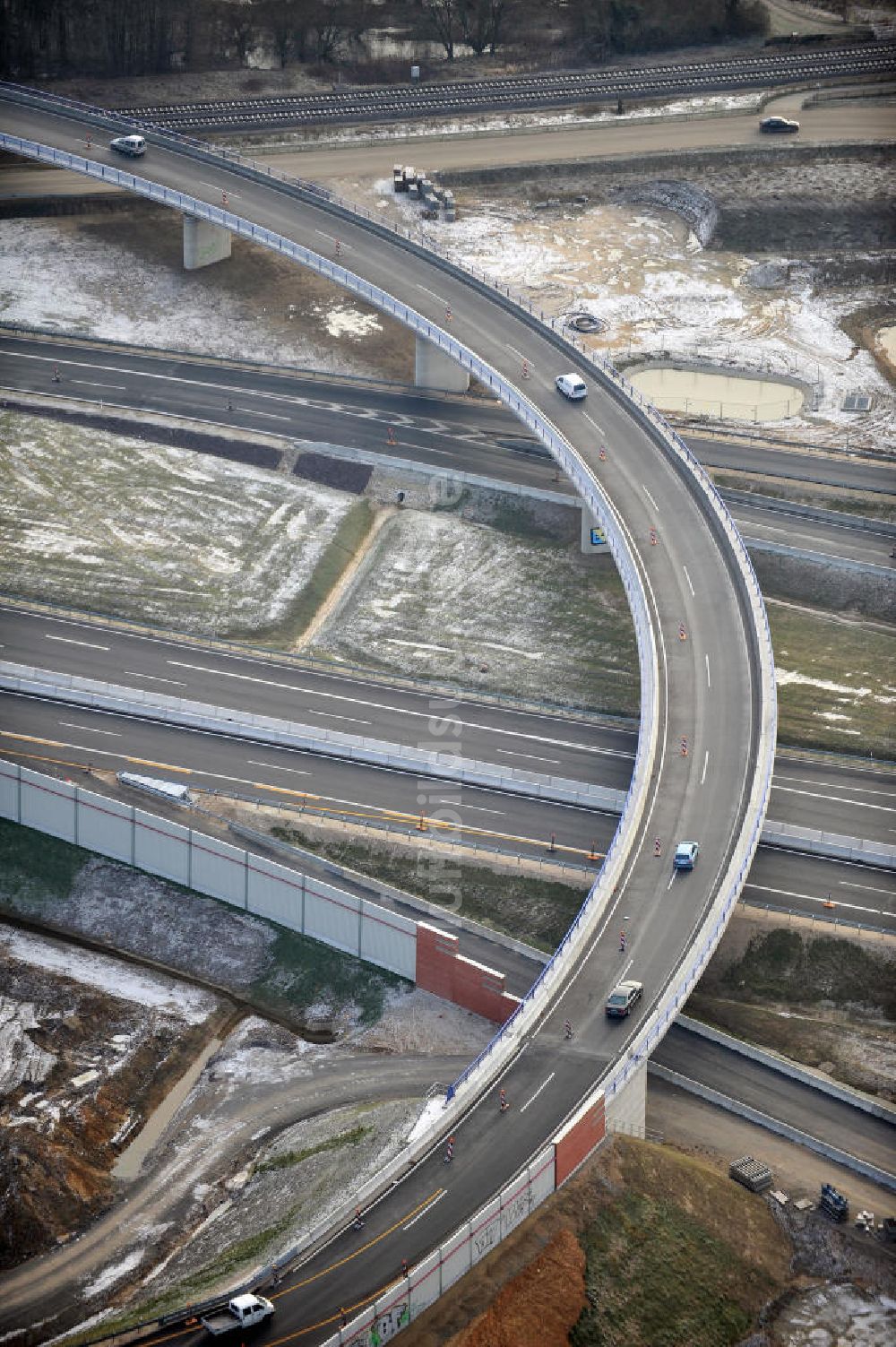 Braunschweig aus der Vogelperspektive: Um- und Ausbau des Autobahndreieck Braunschweig-Südwest