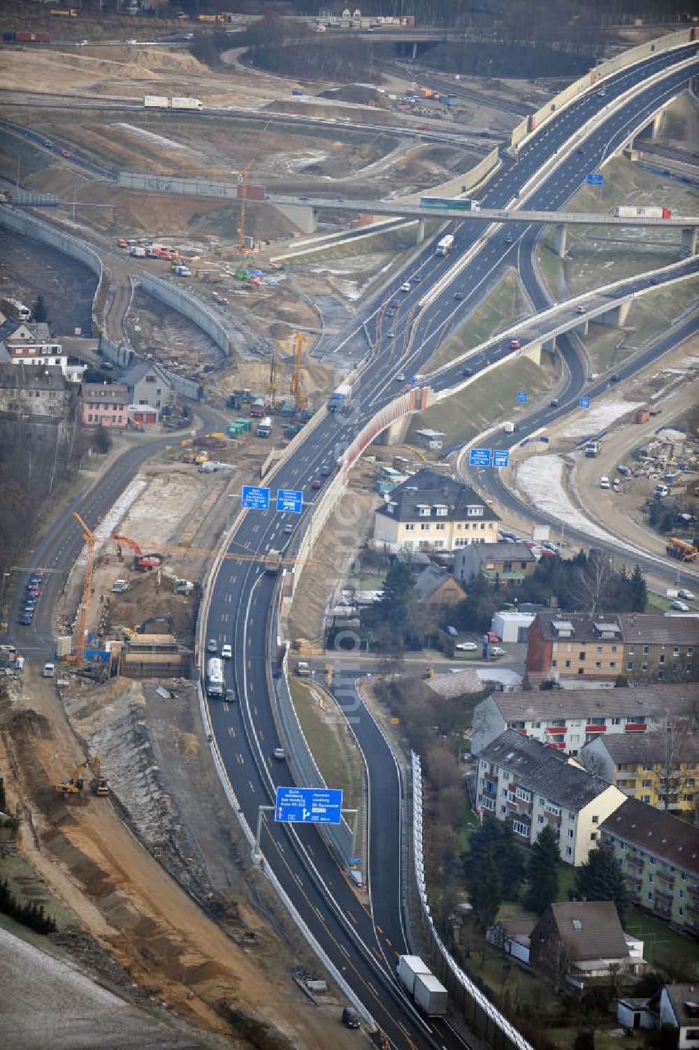 Luftaufnahme Braunschweig - Um- und Ausbau des Autobahndreieck Braunschweig-Südwest