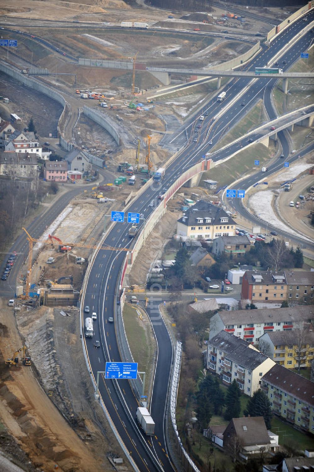 Braunschweig von oben - Um- und Ausbau des Autobahndreieck Braunschweig-Südwest