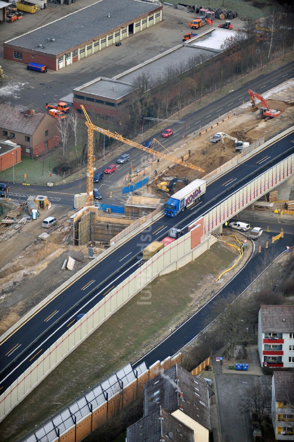 Luftbild Braunschweig - Um- und Ausbau des Autobahndreieck Braunschweig-Südwest