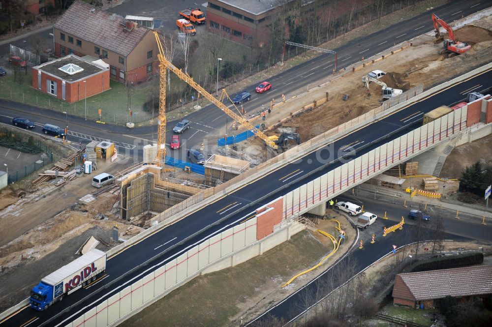 Braunschweig von oben - Um- und Ausbau des Autobahndreieck Braunschweig-Südwest