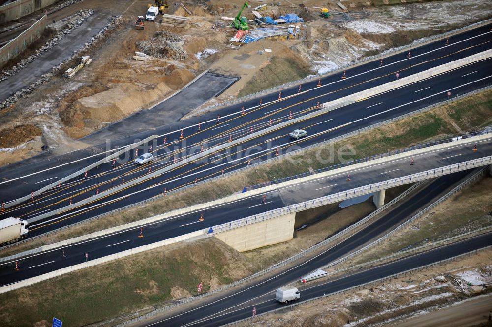 Braunschweig von oben - Um- und Ausbau des Autobahndreieck Braunschweig-Südwest