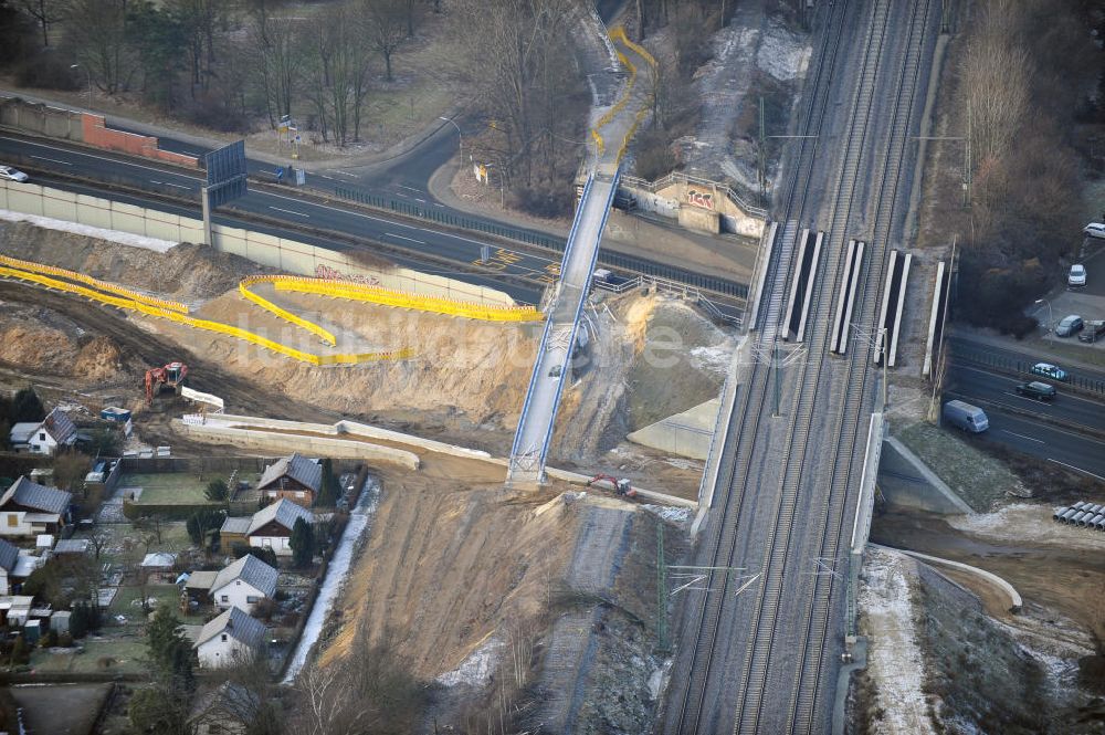 Braunschweig von oben - Um- und Ausbau des Autobahndreieck Braunschweig-Südwest