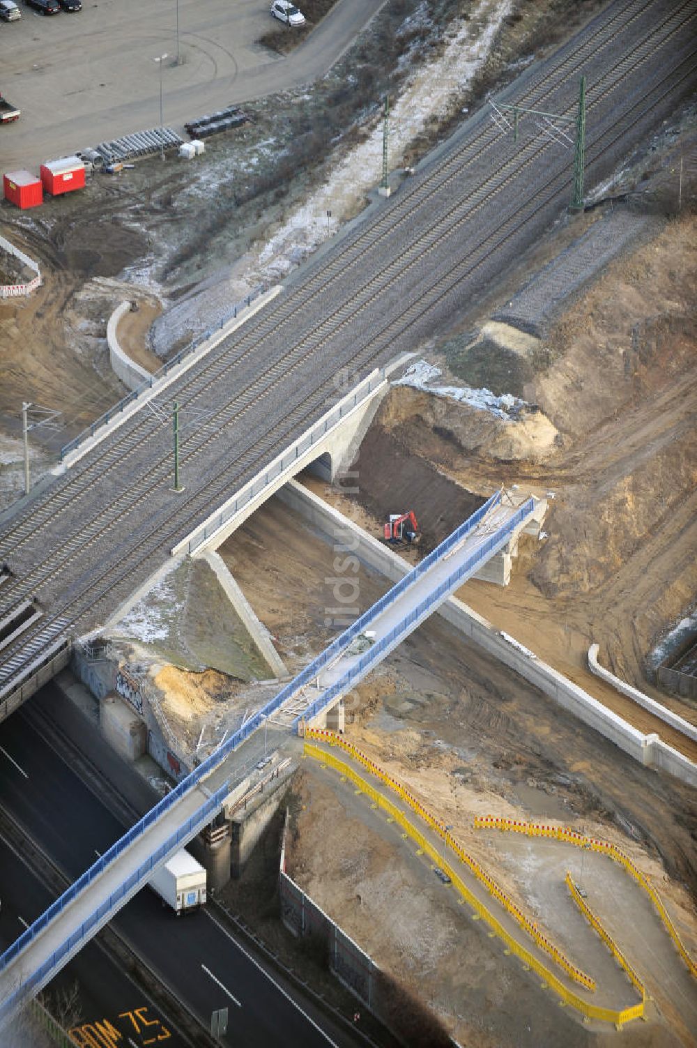 Luftaufnahme Braunschweig - Um- und Ausbau des Autobahndreieck Braunschweig-Südwest