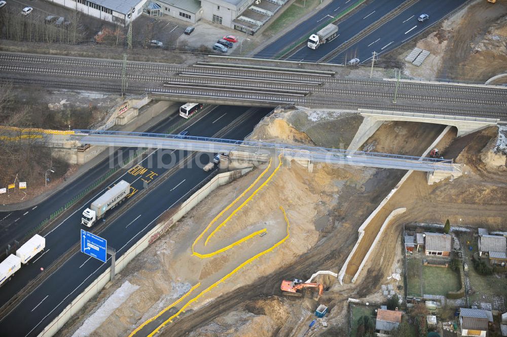 Braunschweig von oben - Um- und Ausbau des Autobahndreieck Braunschweig-Südwest