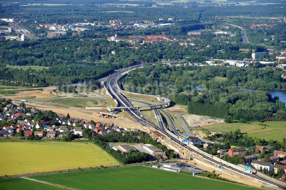 Braunschweig aus der Vogelperspektive: Um- und Ausbau des Autobahndreieck Braunschweig-Südwest