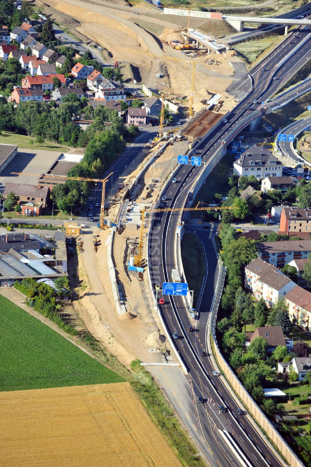 Braunschweig aus der Vogelperspektive: Um- und Ausbau des Autobahndreieck Braunschweig-Südwest