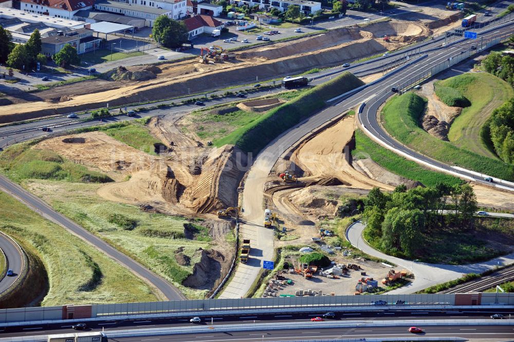 Braunschweig von oben - Um- und Ausbau des Autobahndreieck Braunschweig-Südwest