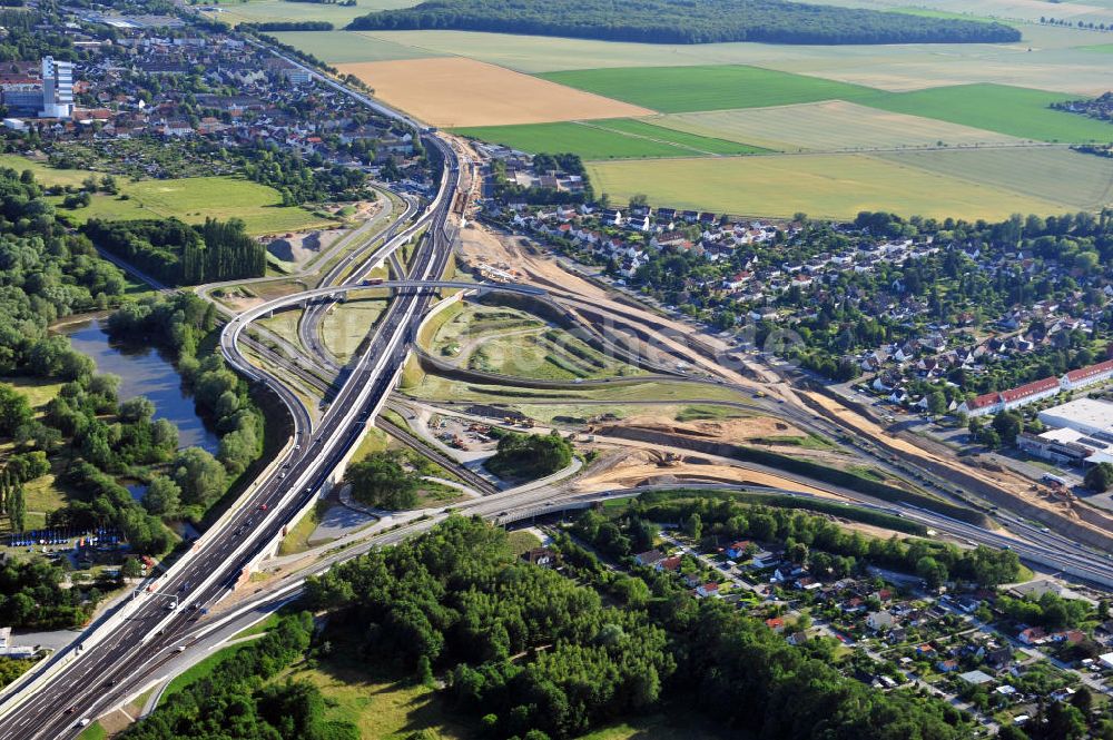 Braunschweig aus der Vogelperspektive: Um- und Ausbau des Autobahndreieck Braunschweig-Südwest