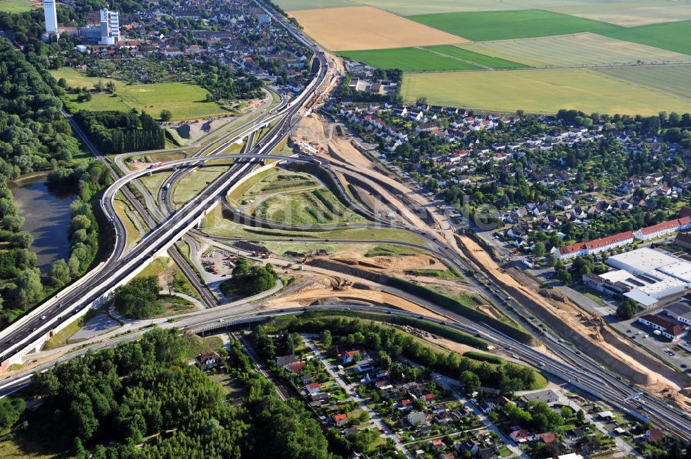 Luftaufnahme Braunschweig - Um- und Ausbau des Autobahndreieck Braunschweig-Südwest