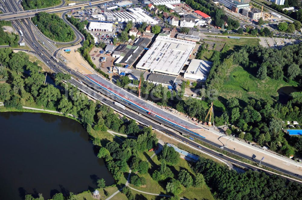 Braunschweig von oben - Um- und Ausbau des Autobahndreieck Braunschweig-Südwest