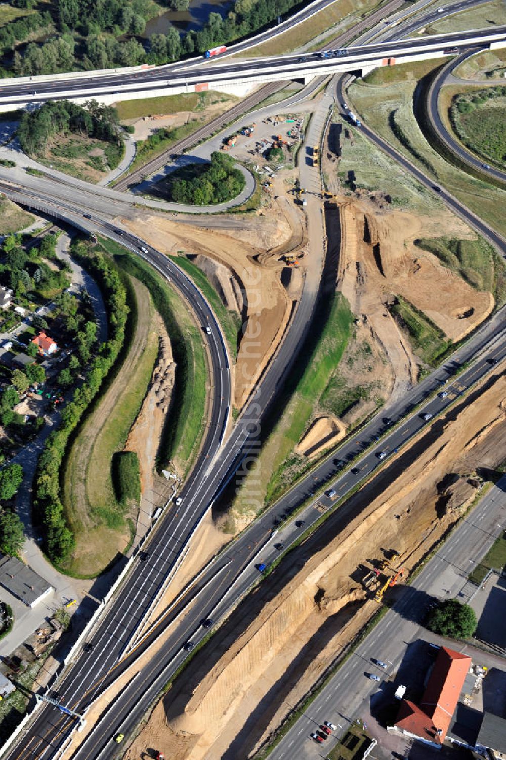 Luftaufnahme Braunschweig - Um- und Ausbau des Autobahndreieck Braunschweig-Südwest