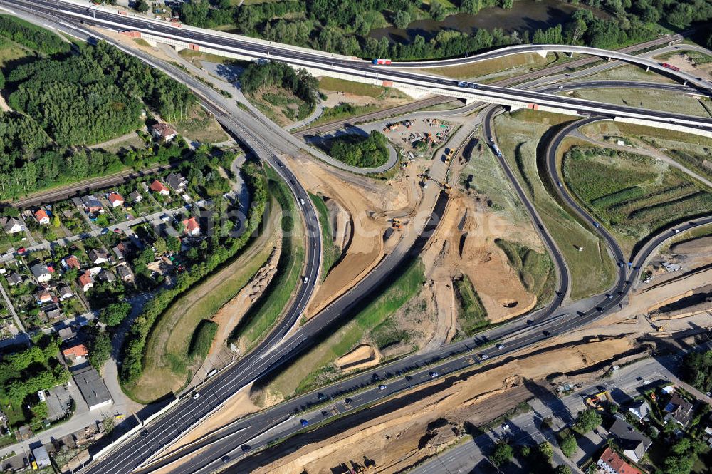 Braunschweig von oben - Um- und Ausbau des Autobahndreieck Braunschweig-Südwest