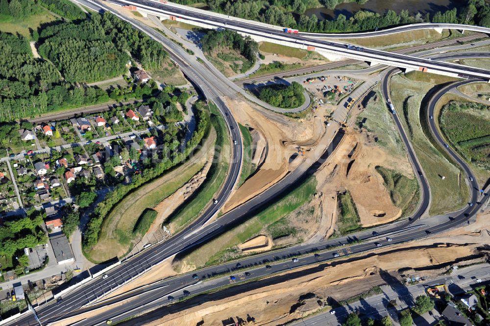 Braunschweig aus der Vogelperspektive: Um- und Ausbau des Autobahndreieck Braunschweig-Südwest