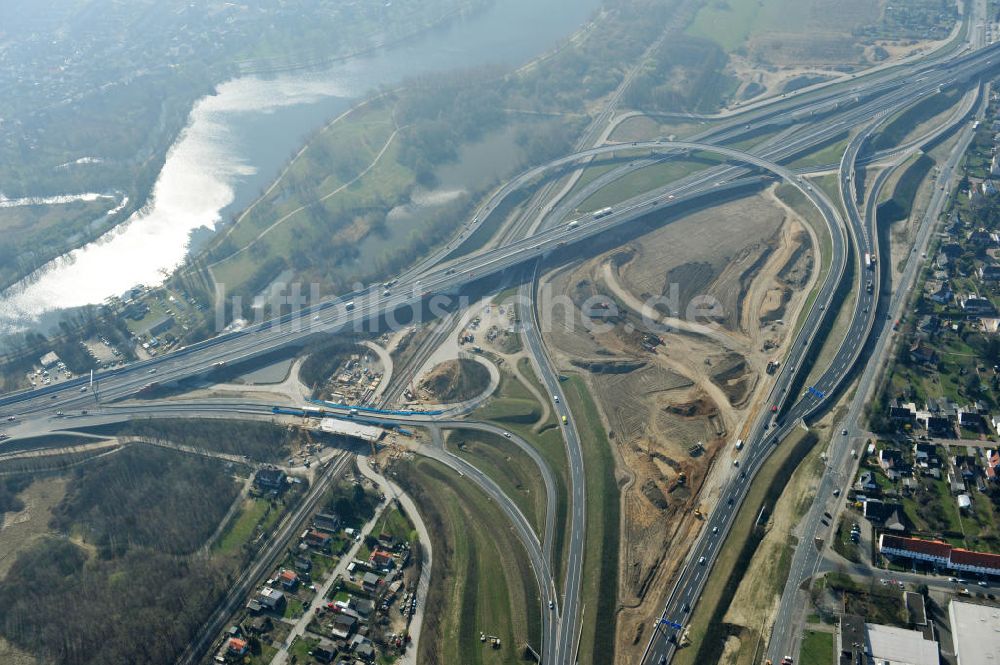 Braunschweig aus der Vogelperspektive: Um- und Ausbau des Autobahndreieck Braunschweig-Südwest