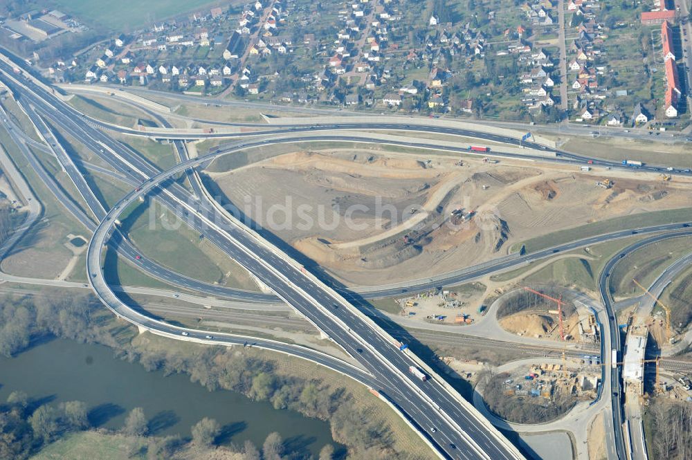 Luftaufnahme Braunschweig - Um- und Ausbau des Autobahndreieck Braunschweig-Südwest