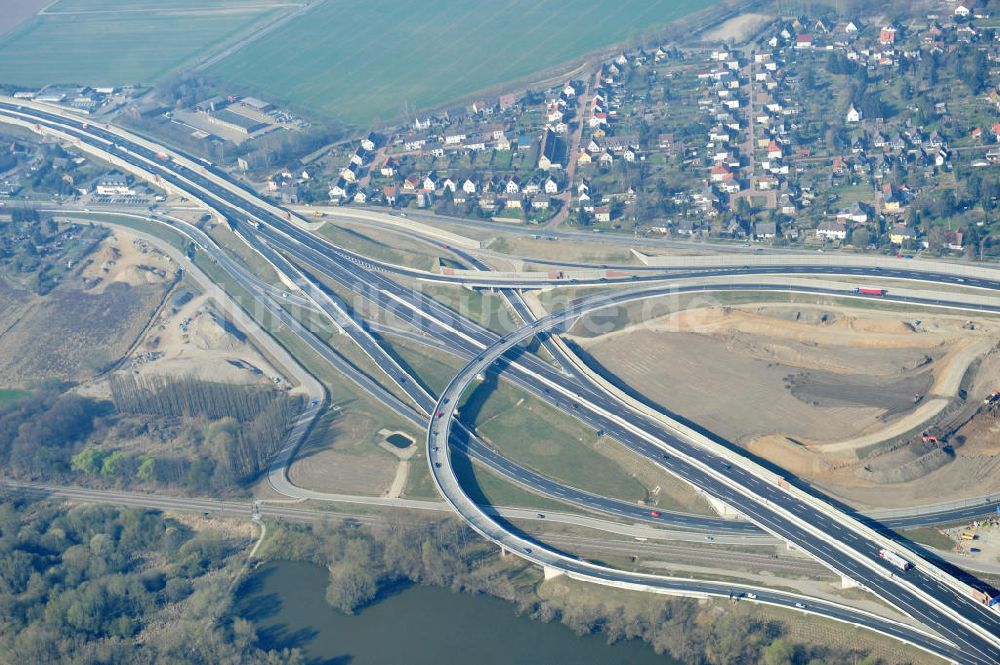 Braunschweig von oben - Um- und Ausbau des Autobahndreieck Braunschweig-Südwest