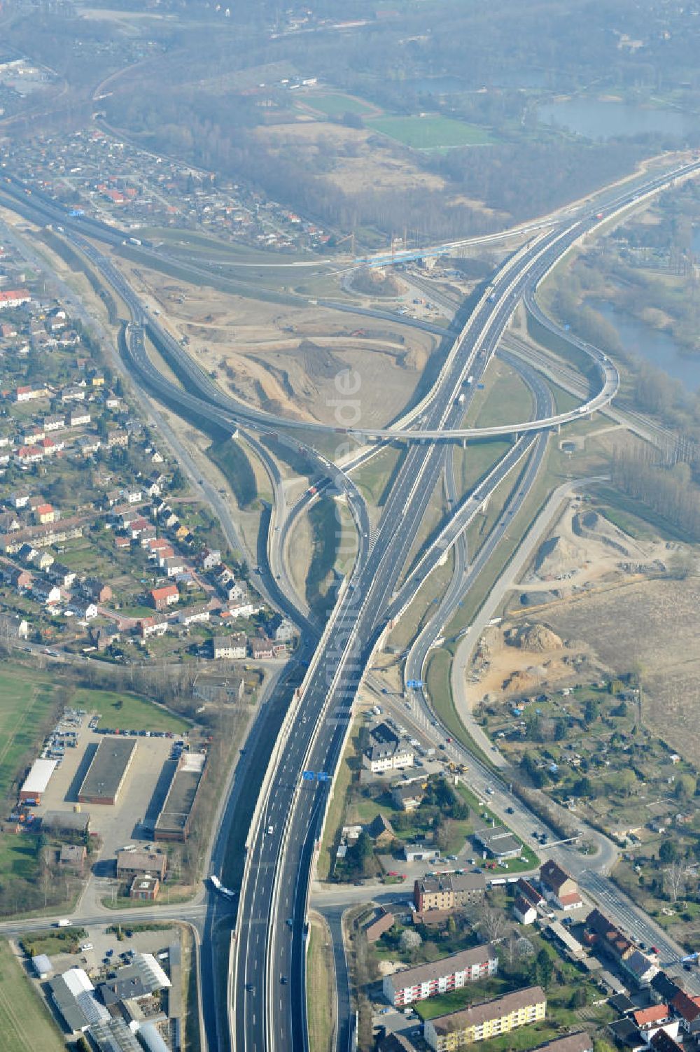 Luftaufnahme Braunschweig - Um- und Ausbau des Autobahndreieck Braunschweig-Südwest