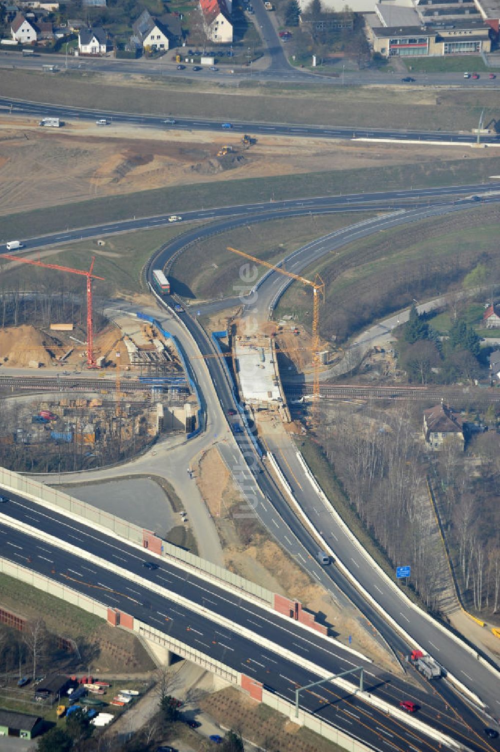 Luftaufnahme Braunschweig - Um- und Ausbau des Autobahndreieck Braunschweig-Südwest