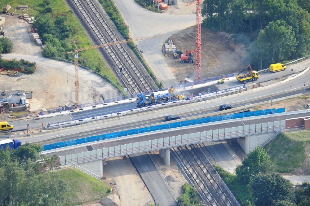 Braunschweig von oben - Um- und Ausbau des Autobahndreieck Braunschweig-Südwest