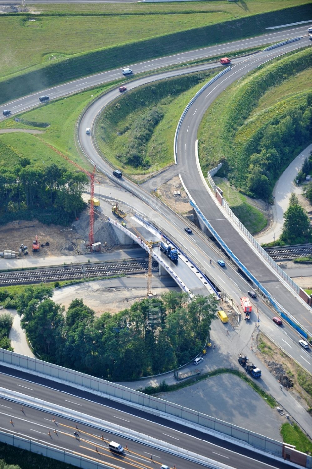 Luftaufnahme Braunschweig - Um- und Ausbau des Autobahndreieck Braunschweig-Südwest